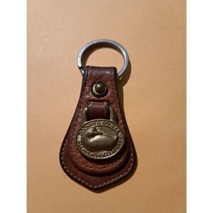 Vintage Dooney & Bourke All-Weather Leather Brass Key Ring Keychain